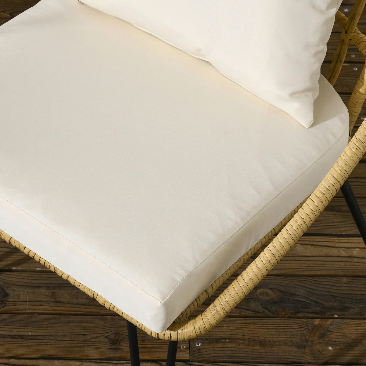Outsunny Gartensitzgruppe 5tlg. beige Stahl B/H/L: ca. 82x50x82 cm Gartensitzgruppe 5tlg. - beige (82,00/82,00/50,00cm) - Outsunny