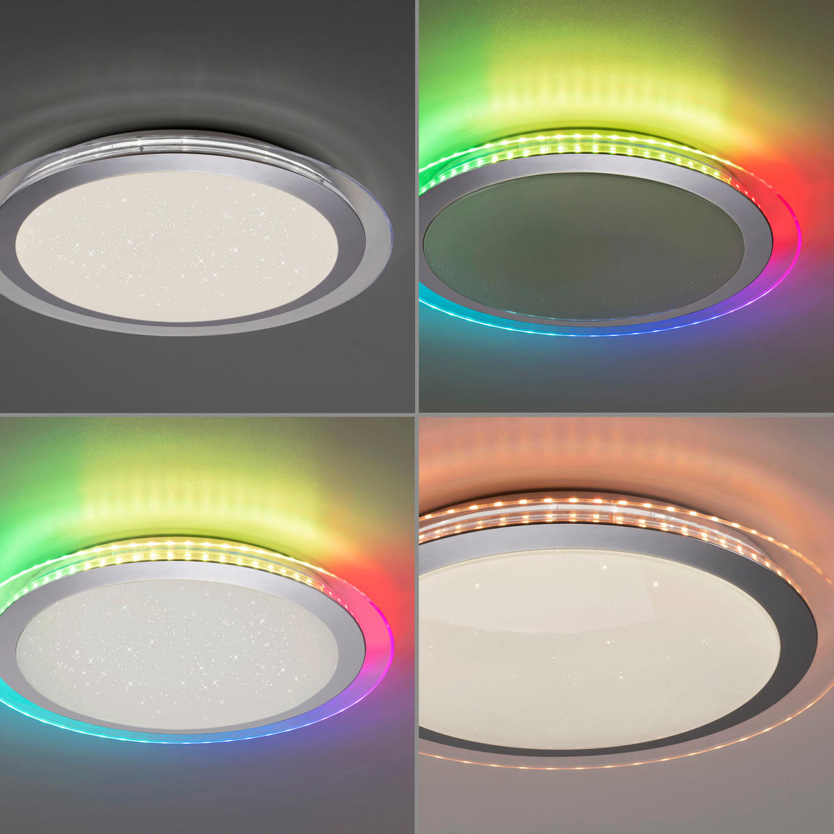 Just Light LED-Deckenleuchte CYBA 15411-21 klar silber Kunststoff Metall H/D: ca. 8x45 cm 2 Brennstellen CYBA - klar/silber (45,00/8,00cm) - Just Light