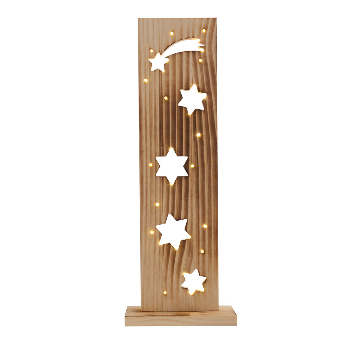 Näve Leuchten LED-Dekoleuchte natur Holz B/H/T: ca. 11x60x21,5 cm LED-Holz-Dekoleuchte STERNE - natur (11,00/60,00/21,50cm) - Näve Leuchten