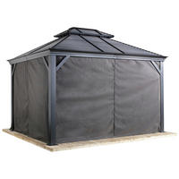 Sojag Pavillon-Vorhang-Set Mykonos/Moreno dunkelgrau Polyester B/T: ca. 380x254 cm Mykonos/Moreno - dunkelgrau (380,00/254,00cm) - Sojag