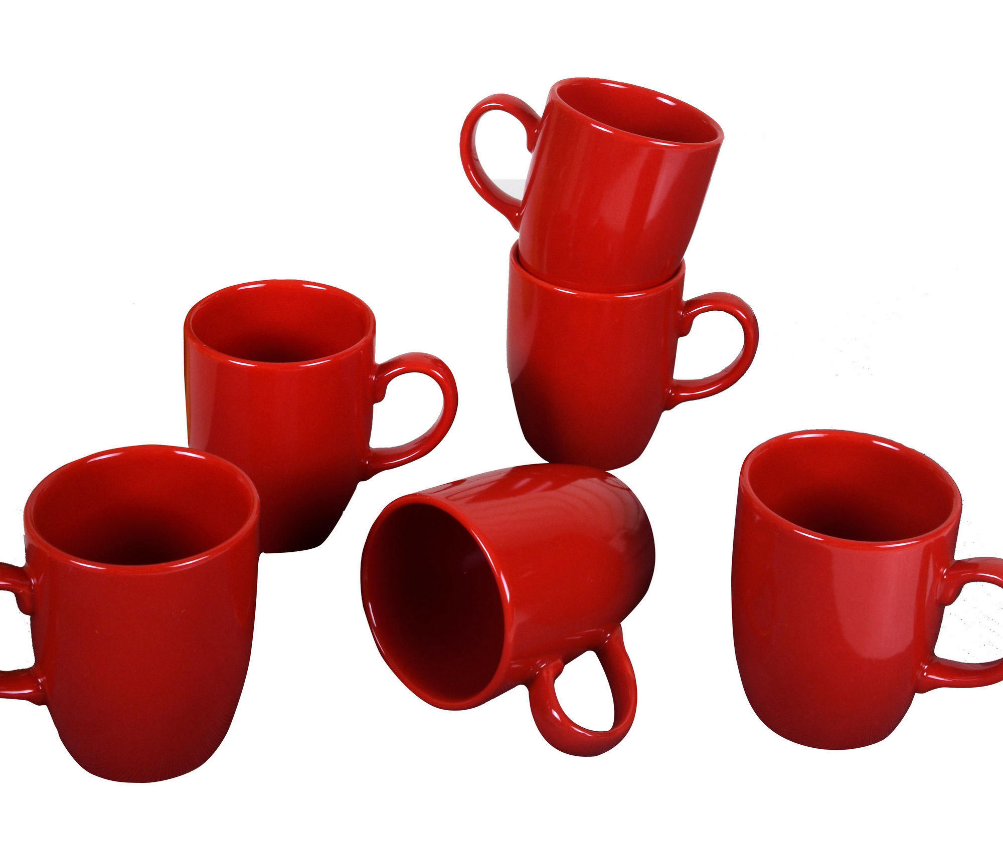 HermiaConcept Kaffeebecher 6-tlg. rot Keramik 6 tlg. 6-tlg. - rot (9,00/9,00cm) - HermiaConcept