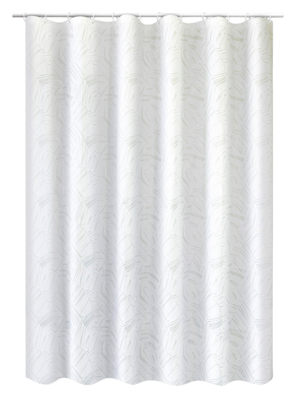 Duschvorhang weiß Kunststoff B/L: ca. 180x200 cm Duschvorhang_Palmblatt - weiß (180,00/200,00cm) - Acus