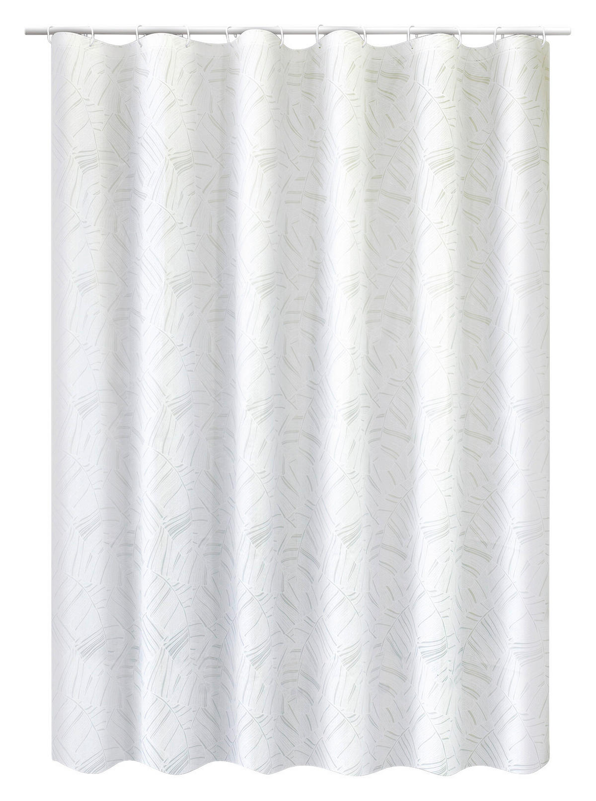 Duschvorhang weiß Kunststoff B/L: ca. 180x200 cm Duschvorhang_Palmblatt_ACUS - weiß (180,00/200,00cm) - Acus
