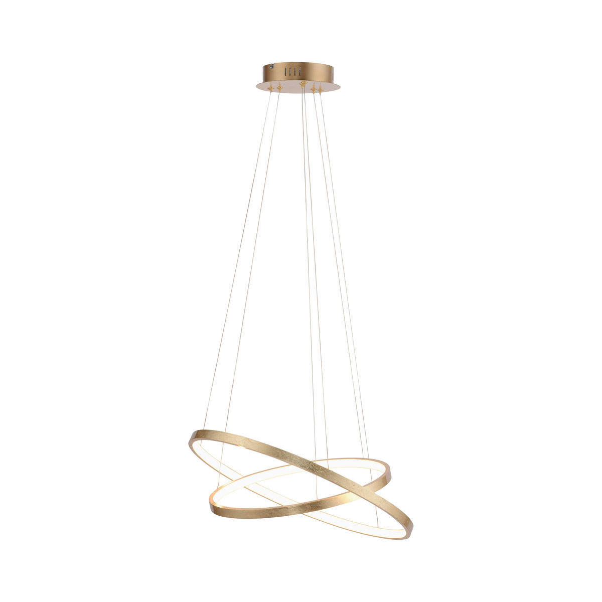 Just Light LED-Pendelleuchte CIRCLE 11525-12 weiß gold Metall Kunststoff H/D: ca. 120x50 cm 2.0 Brennstellen CIRCLE - gold/weiß (50,00/120,00cm) - Just Light
