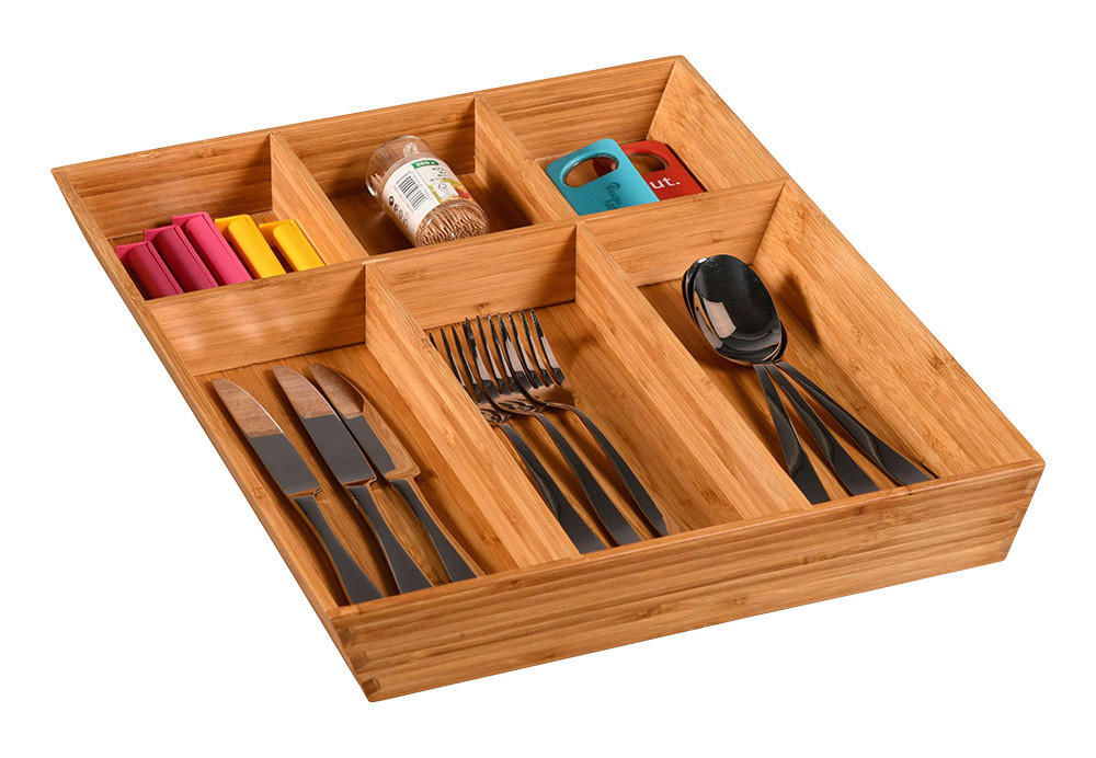 Kesper Besteckkasten braun Bambus B/H/L: ca. 35x5x43 cm Besteckkasten - braun (43,00/35,00/5,00cm) - Kesper