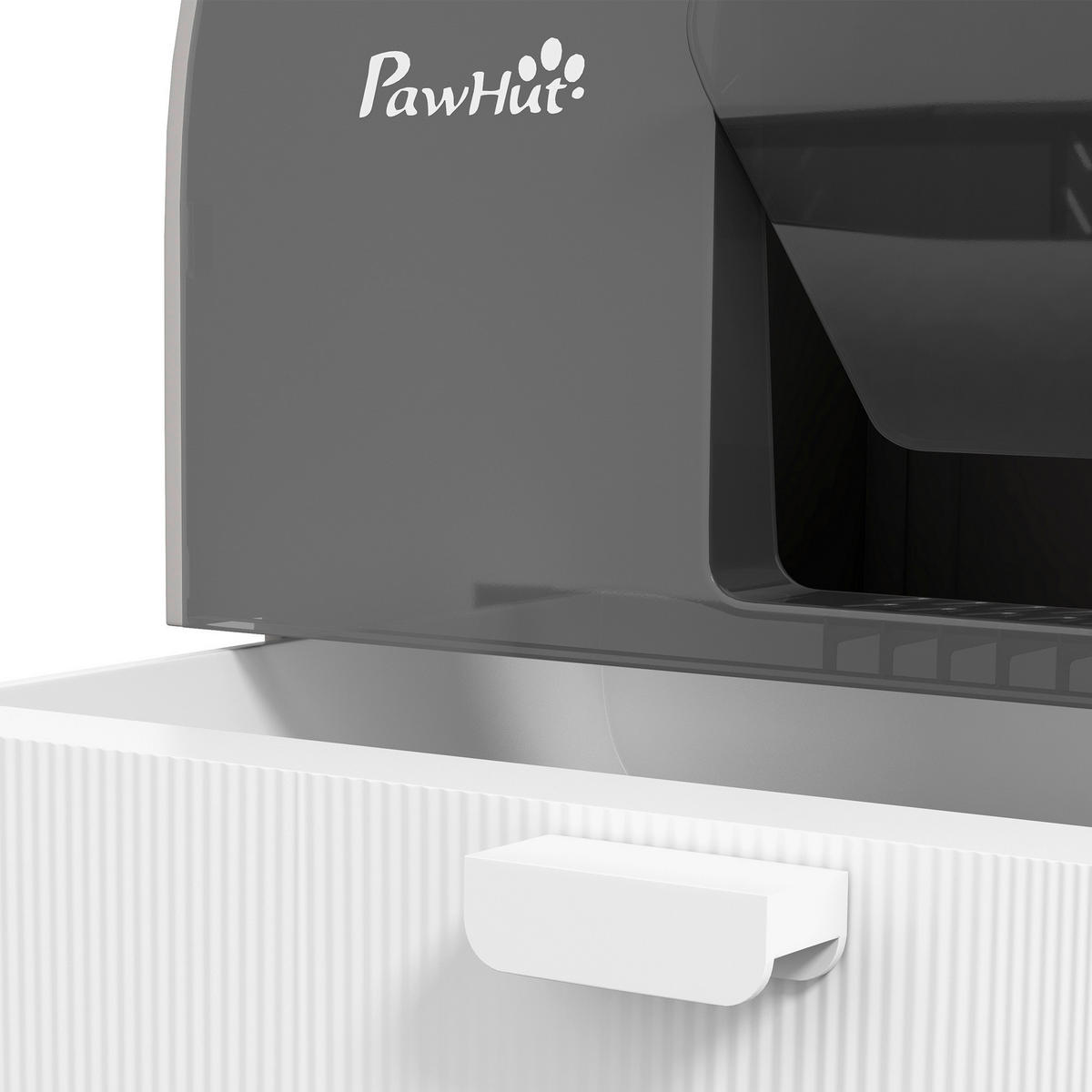 PawHut Katzentoilette grau Kunststoff B/H/L: ca. 44x47x43 cm Katzentoilette - grau (43,00/44,00/47,00cm) - PawHut