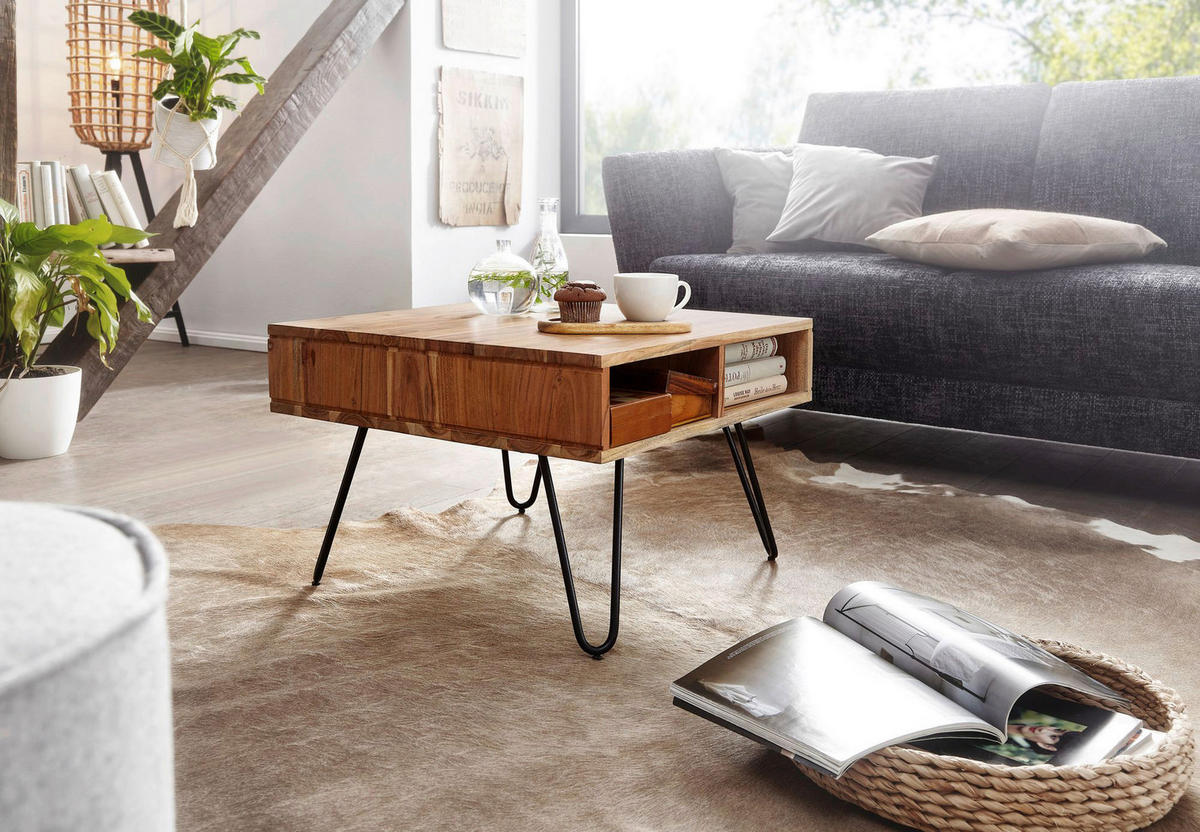 Couchtisch braun B/H/T: ca. 60x40x60 cm Couchtisch - braun (60,00/40,00/60,00cm) - Wohnling