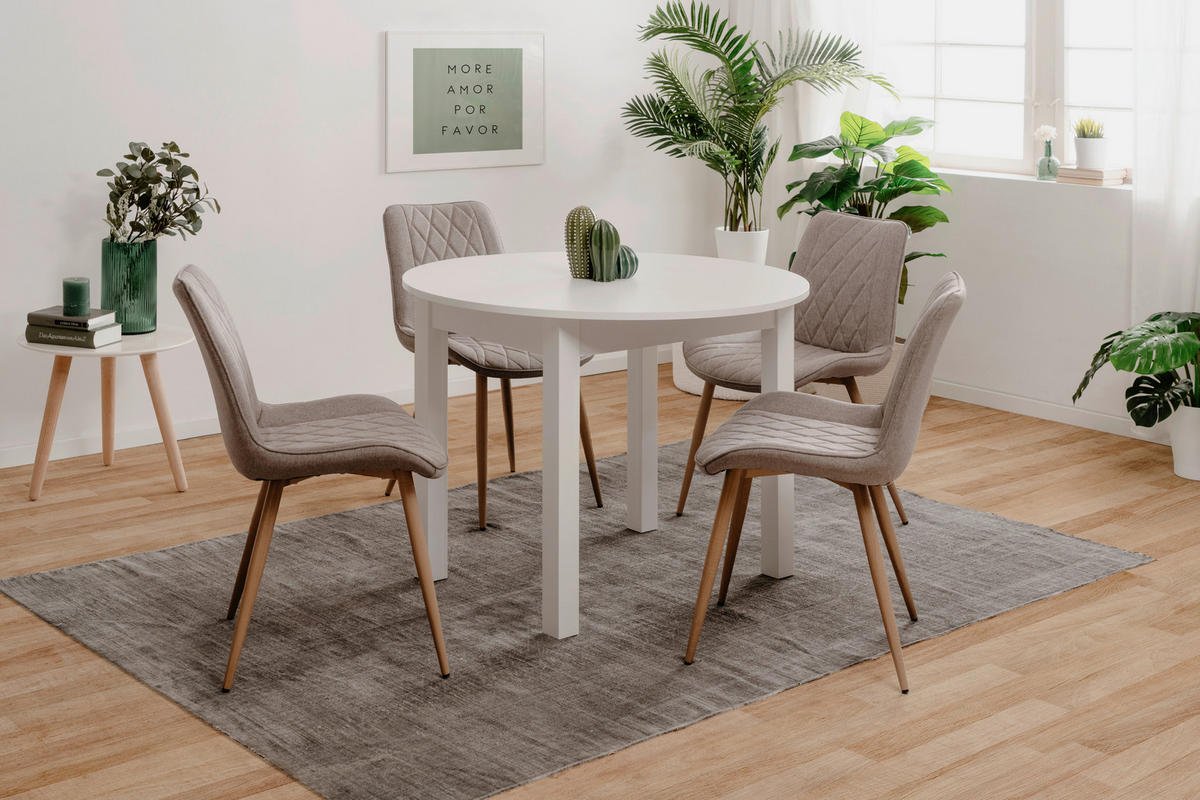 Esstisch Coburg weiß B/H/T/D: ca. 100x76x100x100 cm Coburg - weiß (100,00/76,00/100,00cm)