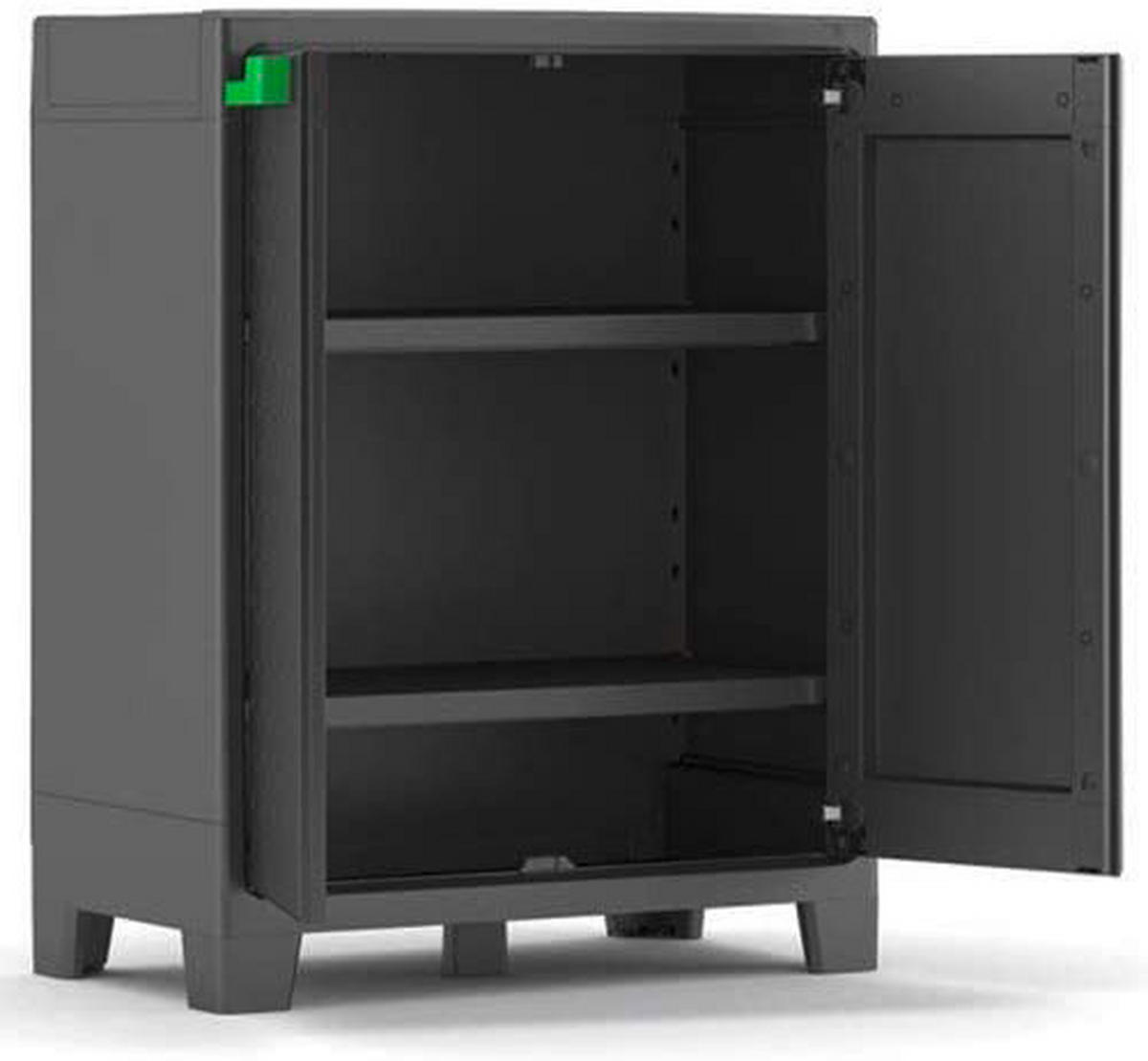 Keter Kunststoffschrank Moby grau Kunststoff B/H/T: ca. 80x100x44 cm Moby - anthrazit/grün (80,00/100,00/44,00cm) - Keter