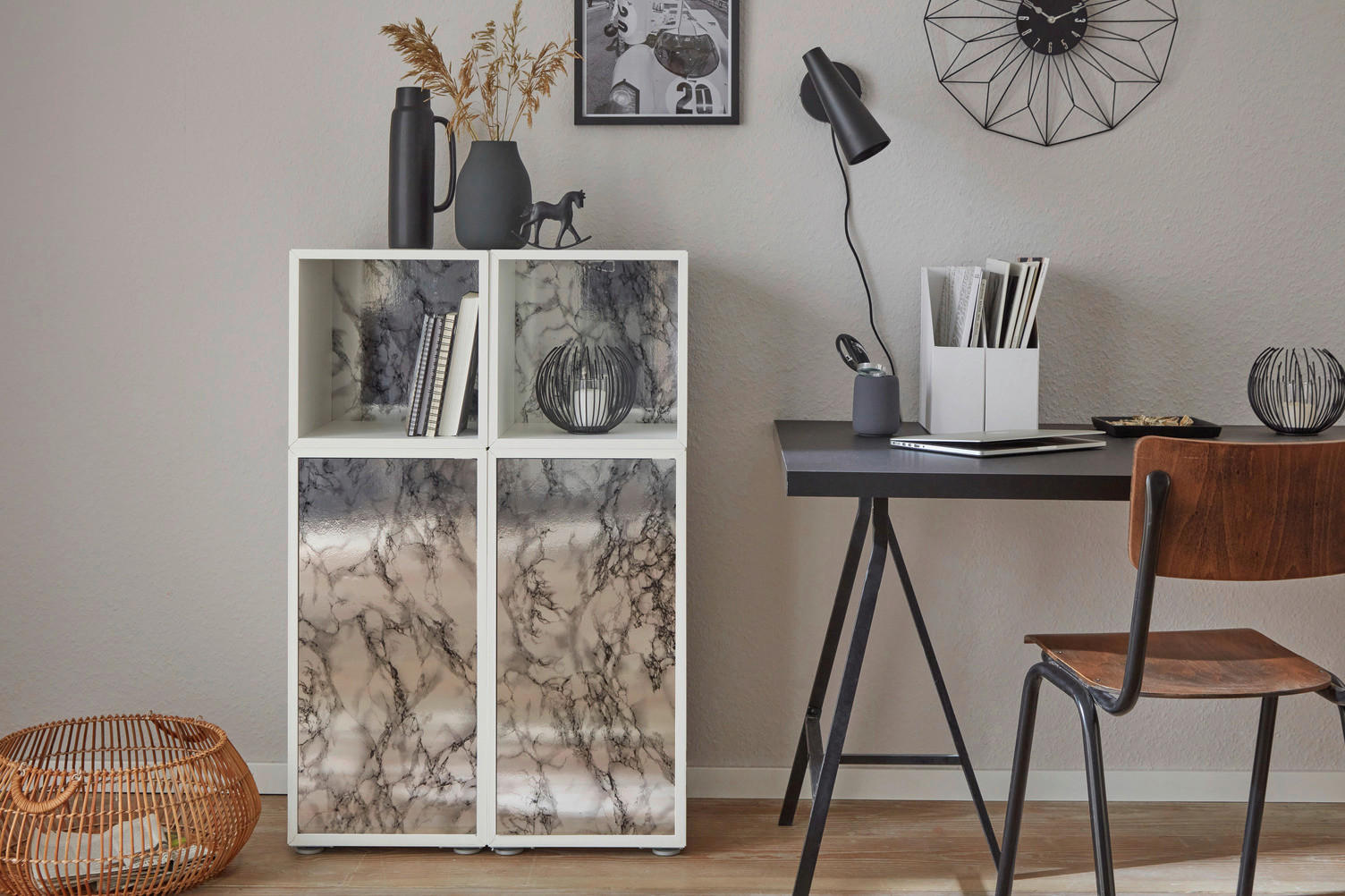 Thumbnail - d-c-fix Klebefolie Metallic silber schwarz B/L: ca. 67,5x200 cm