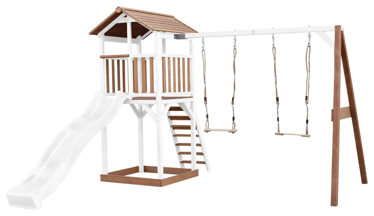 AXI Spielturm Beach Tower braun B/H/L: ca. 357x242x349 cm Beach Tower - braun/weiß (349,00/357,00/242,00cm) - AXI