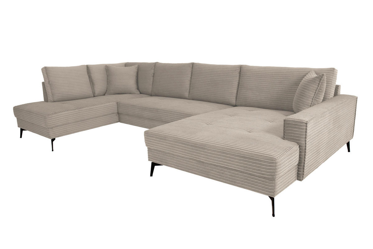 Wohnlandschaft Zero stone Microfaser B/H/T: ca. 362x86x195 cm Zero - schwarz/stone (362,00/86,00/195,00cm)