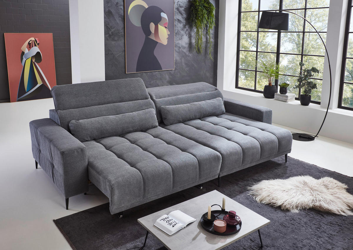 Funktionsecke Lana grau Microfaser B/H/T: ca. 284x108x169 cm Lana - schwarz/grau (284,00/108,00/169,00cm)