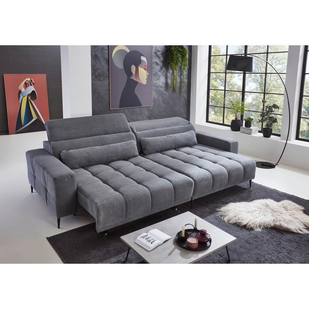 Thumbnail - Ecksofa Lana grau Microfaser B/H/T: ca. 284x108x169 cm