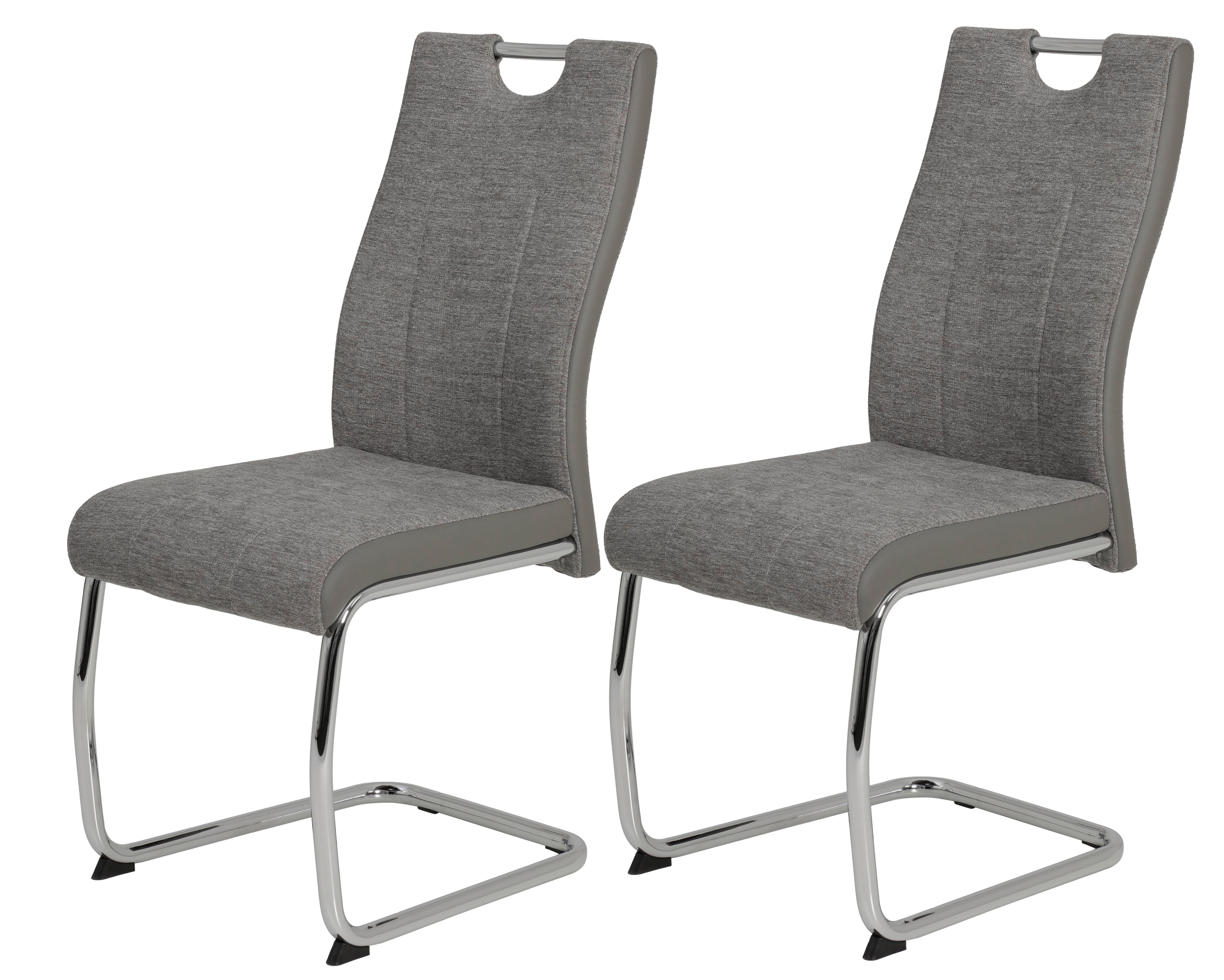Schwingstuhl Alina 2er Set grau Chrom Alina 2er Set - Chrom/grau - Hela