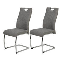 Schwingstuhl Alina 2er Set grau Chrom Alina 2er Set - Chrom/grau - Hela
