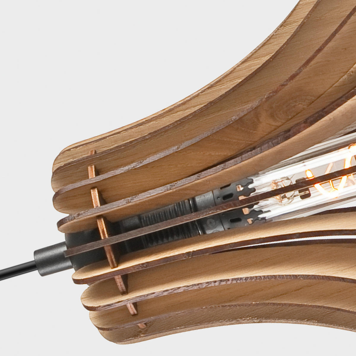 Lamkur Pendelleuchte TUCCI 50119 Eiche Eiche H/L: ca. 120x29 cm E27 1 Brennstellen Tucci - Eiche (29,00cm) - Lamkur