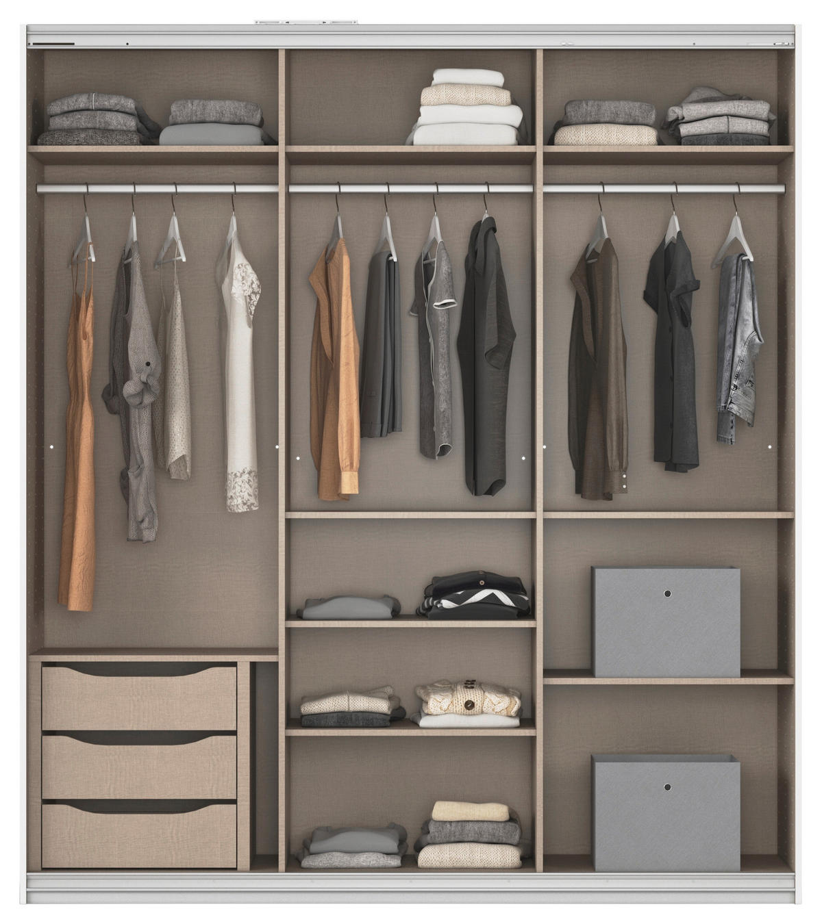 Kleiderschrank Kulmbach grau B/H/T: ca. 203x229x62 cm Kulmbach - Alu/grau (203,00/229,00/62,00cm)
