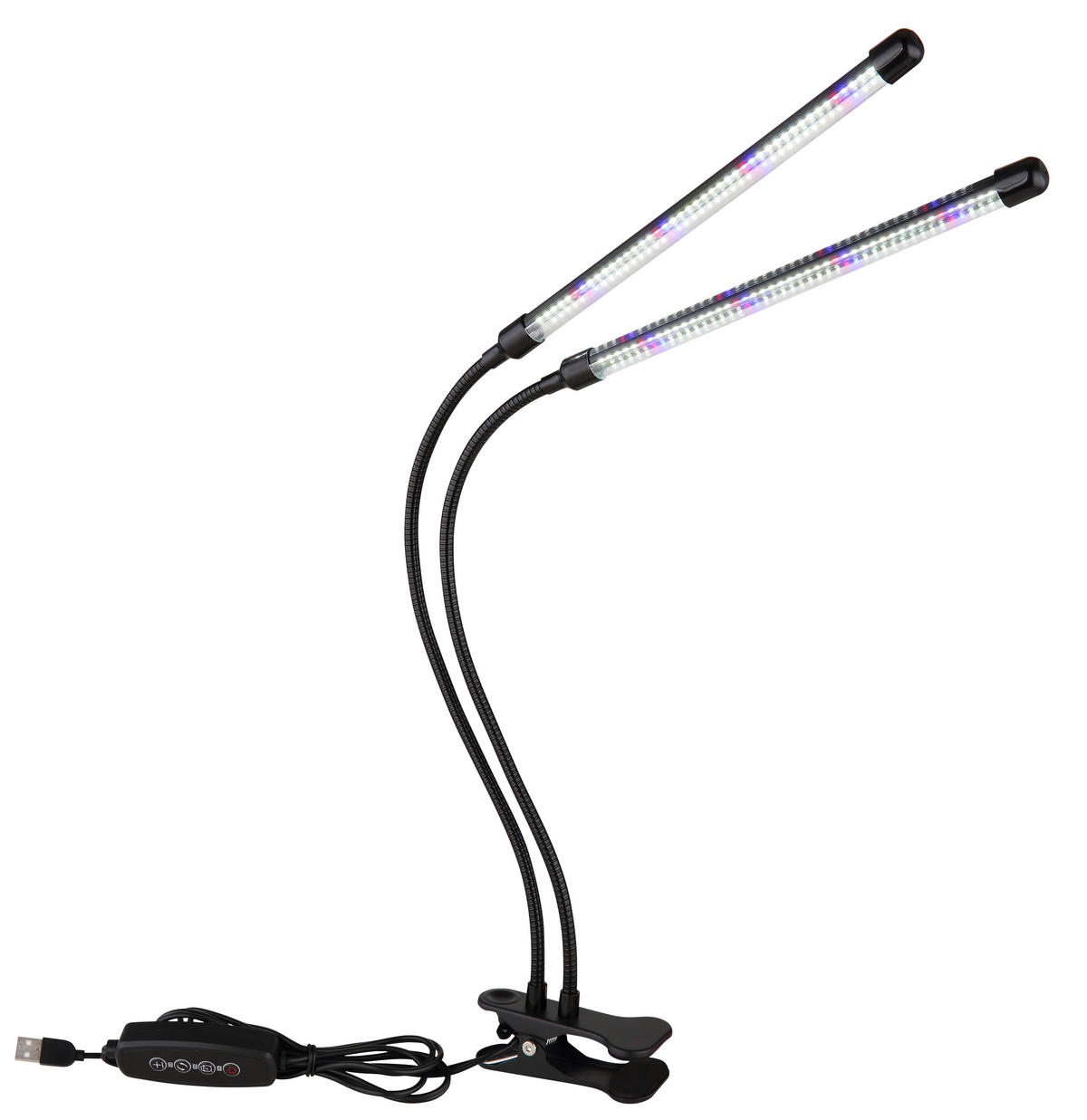 GLOBO LED-Klemmstrahler mattschwarz transparent Metall Kunststoff B/H/T: ca. 45x47x41 cm 1 Brennstellen TREENA - mattschwarz/transparent (45,00/47,00/41,00cm) - GLOBO