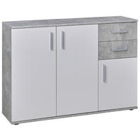 Kommode Bobby 2 B/H/T: ca. 120x82x35 cm Bobby 2 - Beton/weiß (120,00/82,00/35,00cm)