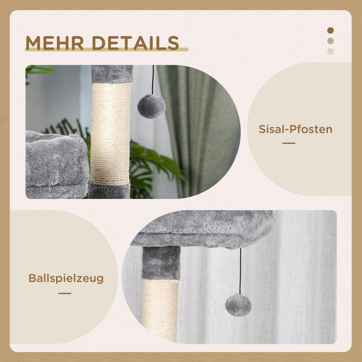 PawHut Kratzbaum grau Polypropylen B/H/L: ca. 50x60x145 cm Kratzbaum - grau (145,00/50,00/60,00cm) - PawHut