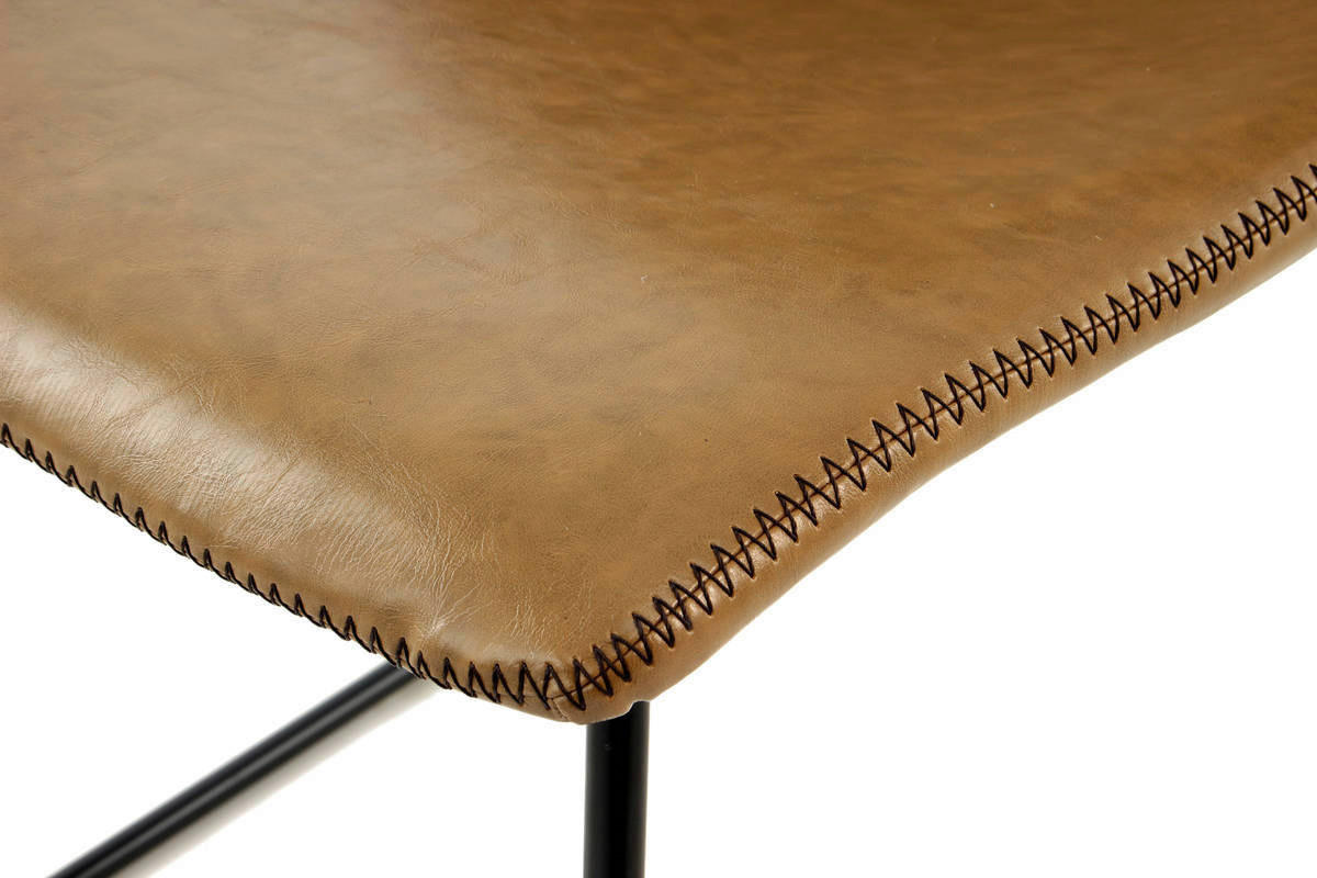Stuhl Caila 100 2er hellbraun Kunstleder B/H/T: ca. 47,5x82x56 cm Caila 100 2er - schwarz/hellbraun (47,50/82,00/56,00cm) - 360 Living