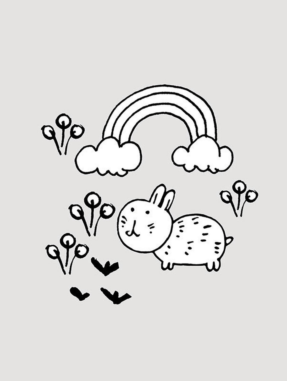 Komar Poster Scribble Bunny Scribble Bunny - (30,00/40,00cm) - Komar