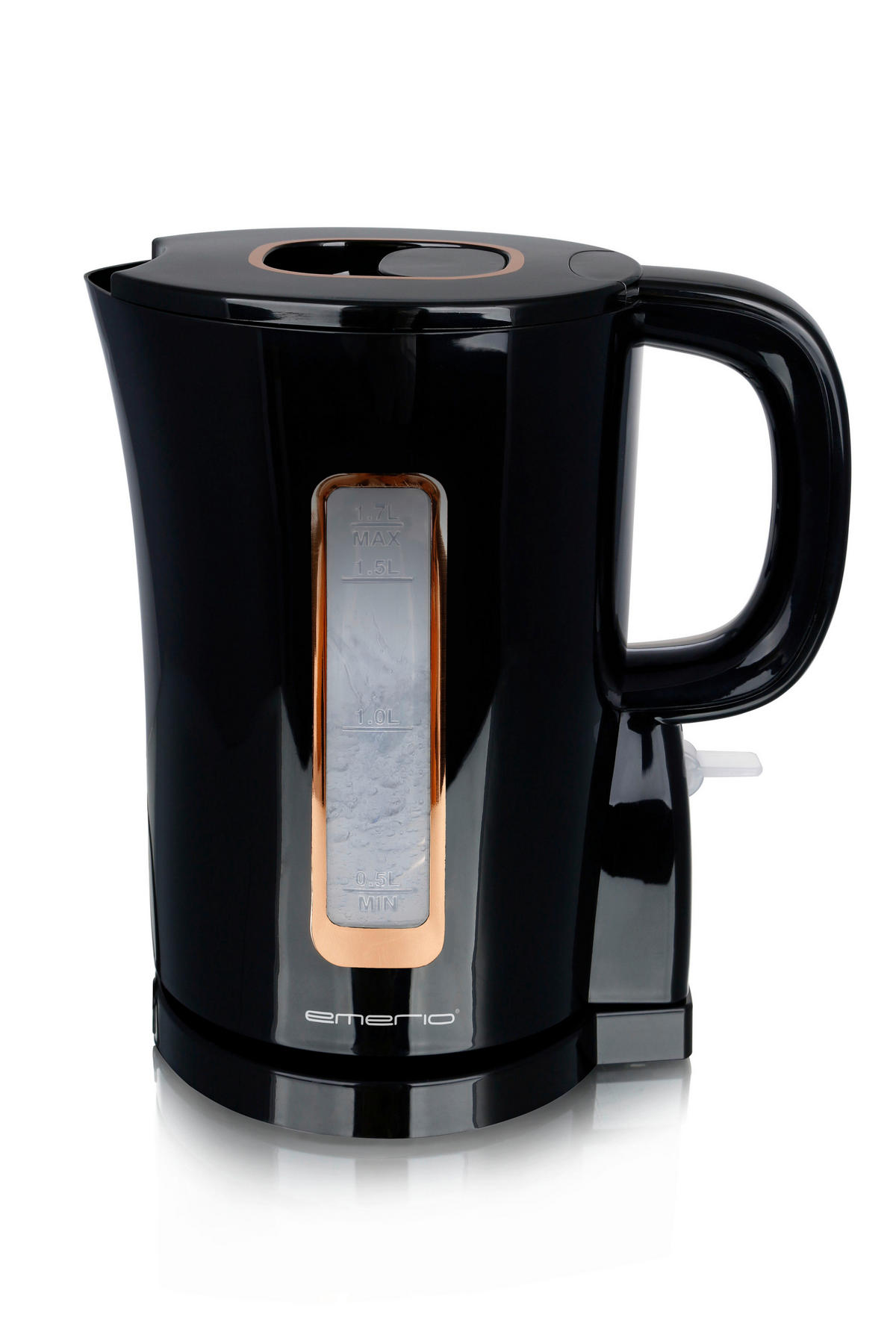 Emerio Wasserkocher WK-125130 schwarz gold Kunststoff B/H/T: ca. 18,2x22,2x17,9 cm ca. 1,7 l Wasserkocher WK-125130 - gold/schwarz (18,20/22,20/17,90cm) - Emerio