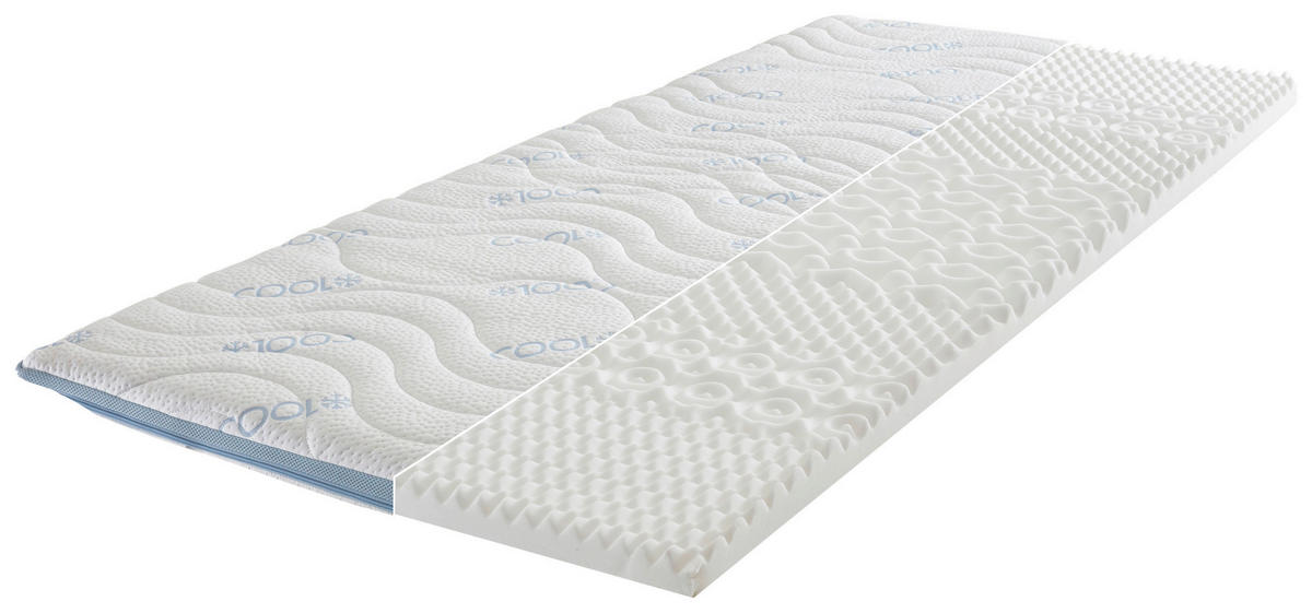 Topper Polar weiß Liegefläche B/L: ca. 90x200 cm Polar - hellblau/weiß (90,00/7,00/200,00cm)