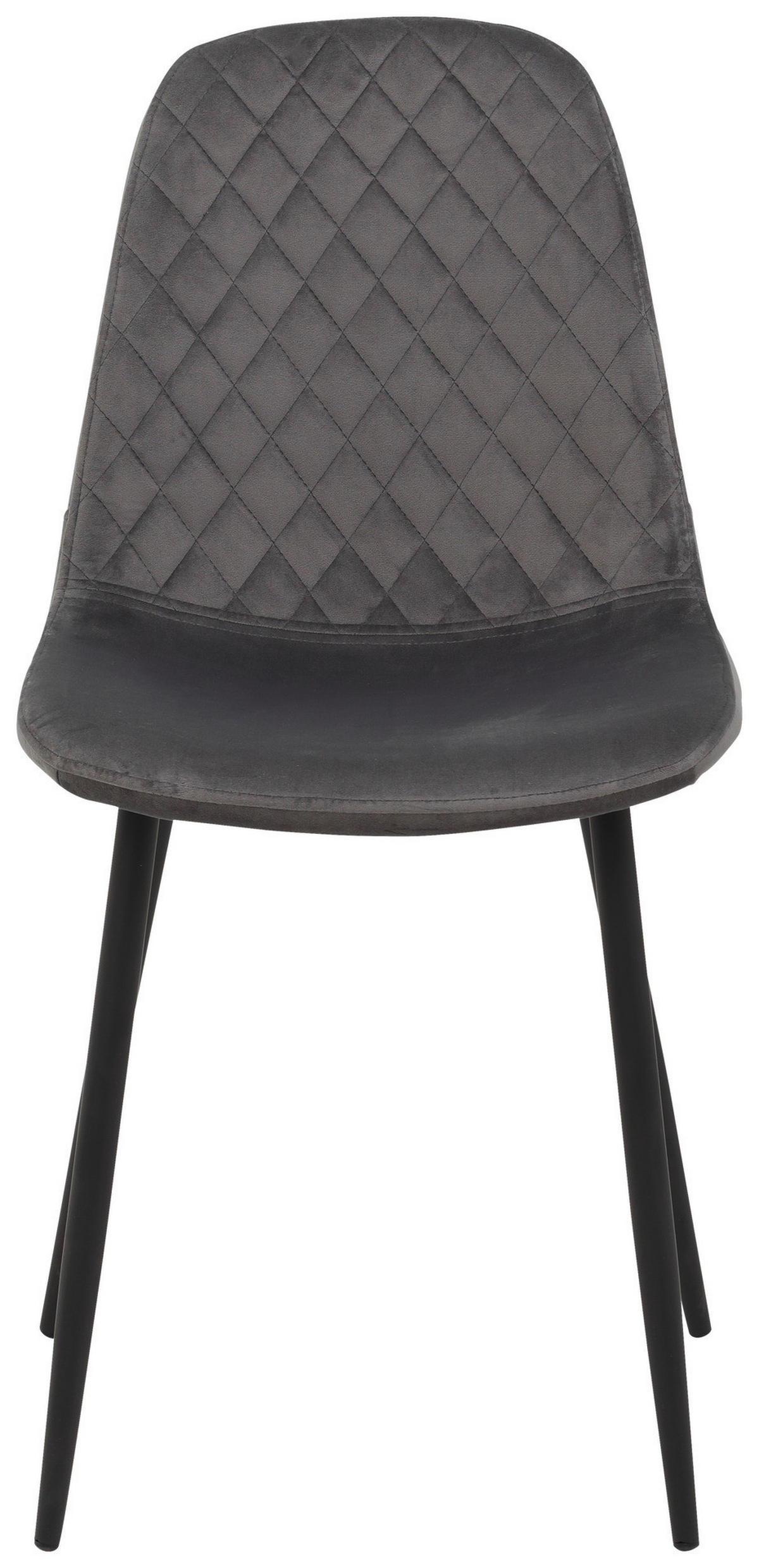 Stuhl Mira 4er Set grau Samtoptik B/H/T: ca. 44x89x53,5 cm Mira 4er Set - schwarz/grau (44,00/89,00/53,50cm) - Hela