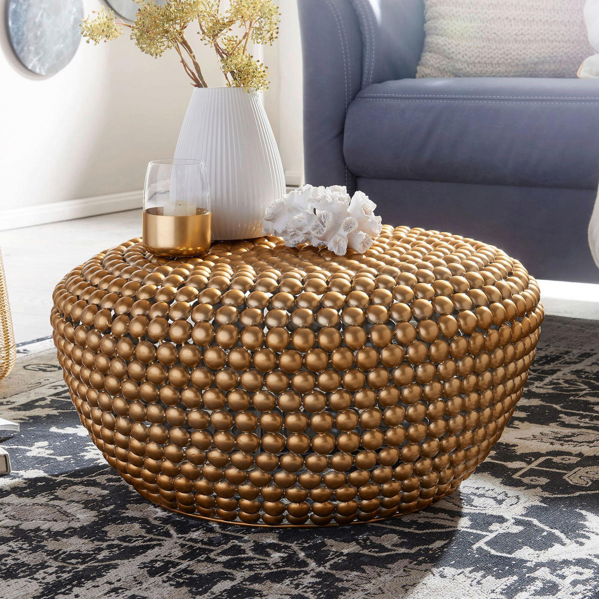 Couchtisch gold B/H/T: ca. 60x30x60 cm Couchtisch - gold (60,00/30,00/60,00cm) - Wohnling