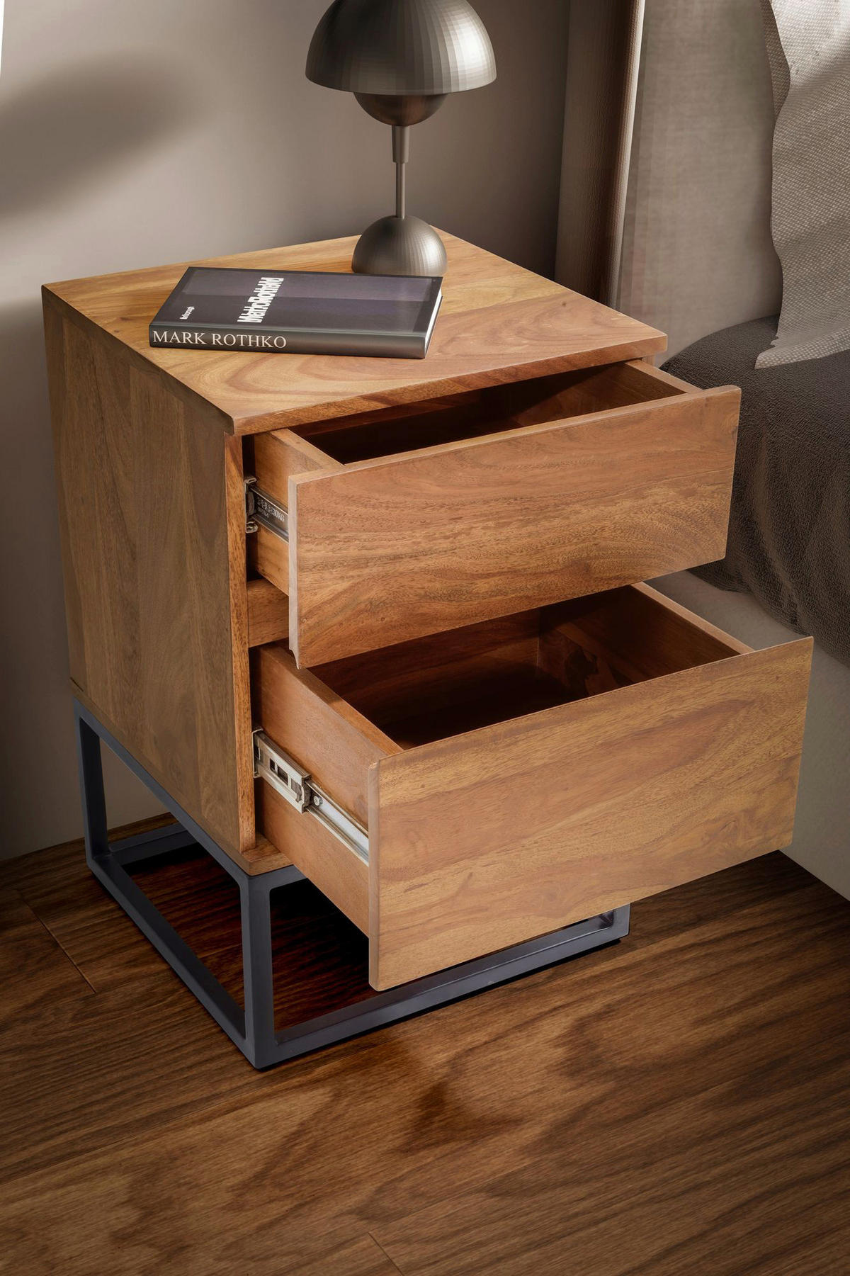 Nachtkonsole braun B/H/T: ca. 40x60x38 cm Nachtkonsole - braun (40,00/60,00/38,00cm) - Wohnling