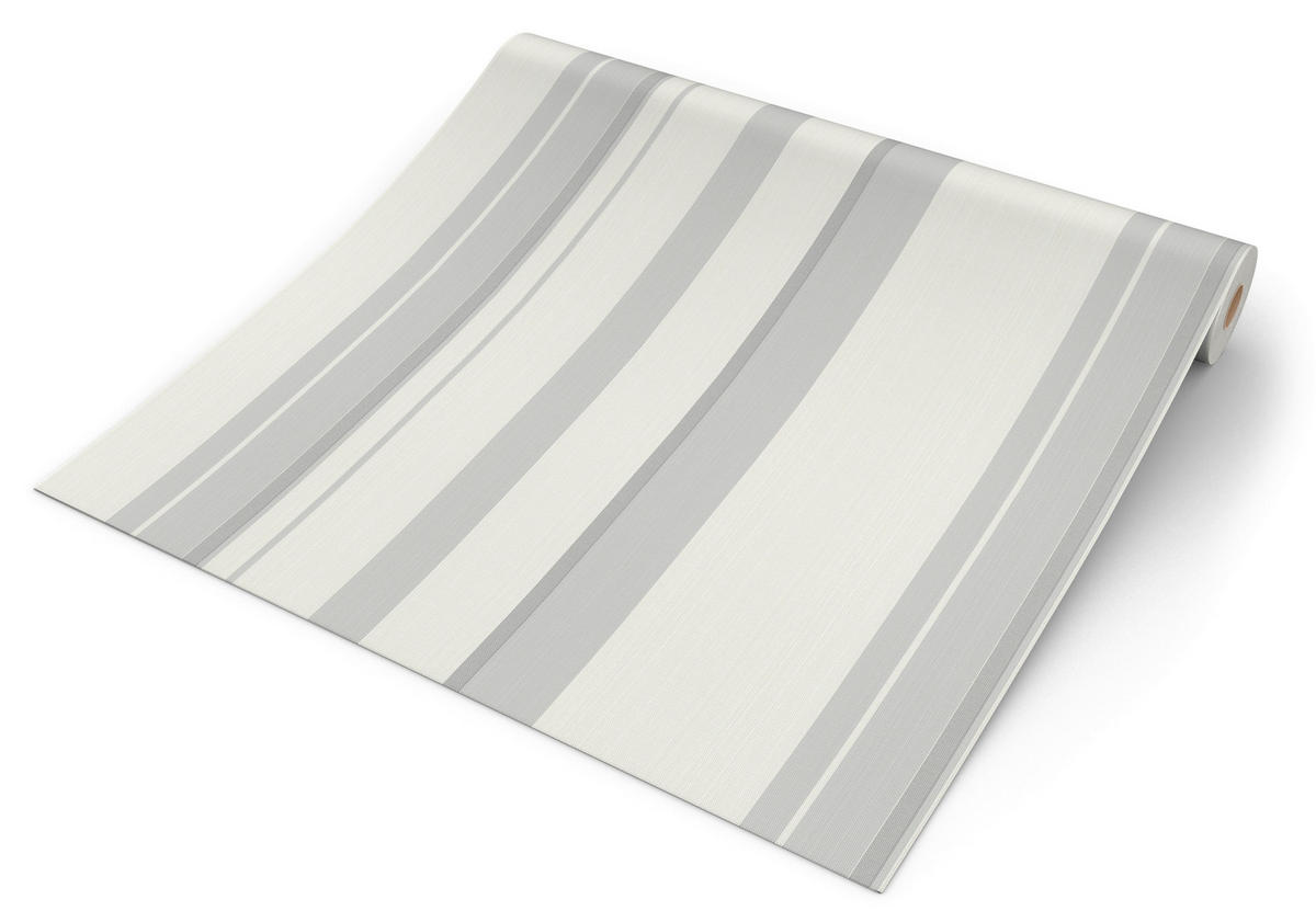 Papiertapete Streifen altweiß grau B/L: ca. 53x1005 cm Papiertapete_218213 - altweiß/grau (53,00/1005,00cm)
