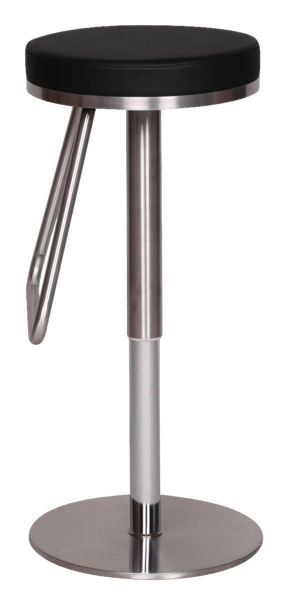 Thumbnail - Barhocker schwarz Edelstahl Kunstleder Edelstahl B/H/T: ca. 39x54x39 cm
