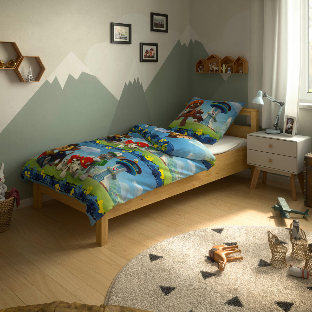 Microfaser Bettwäsche Paw Patrol Paw Patrol - blau (135,00/200,00cm)