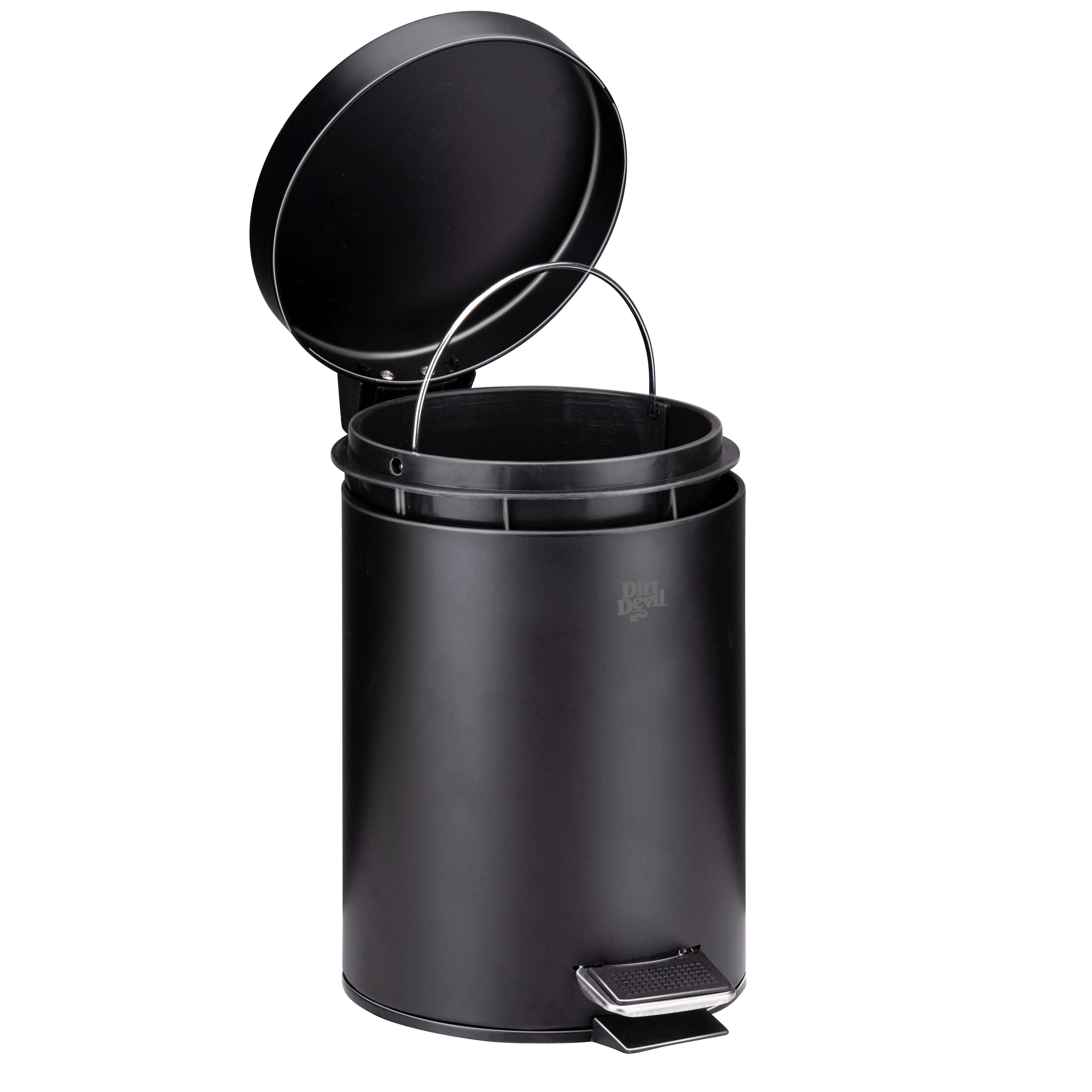 Treteimer schwarz Edelstahl H/D: ca. 26x17 cm ca. 3 l Treteimer 3l - schwarz (17,00/26,00cm) - Dirt Devil