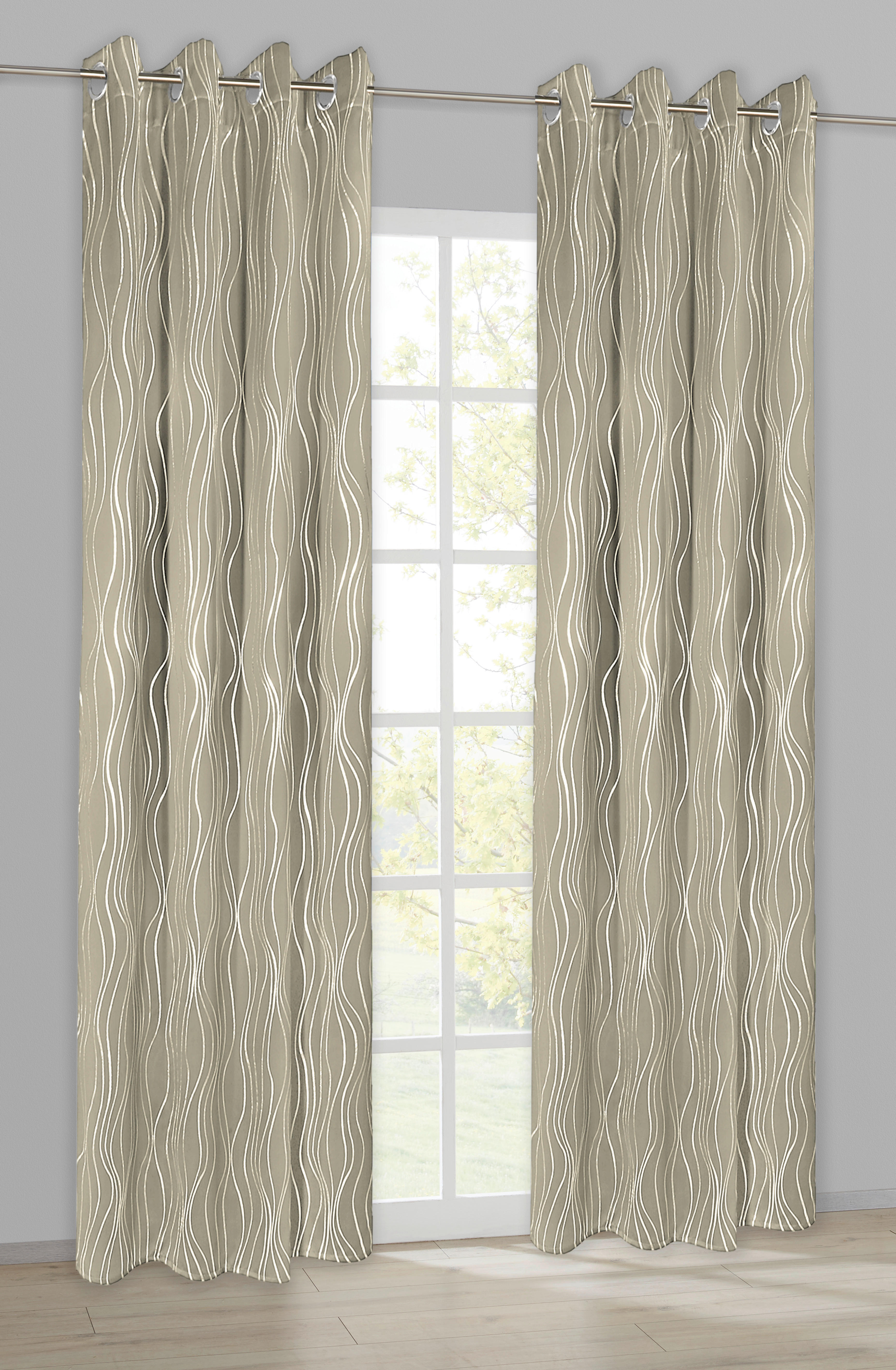Verdunklungsvorhang Monaco creme B/L: ca. 135x245 cm Monaco - creme/silber (135,00/245,00cm)