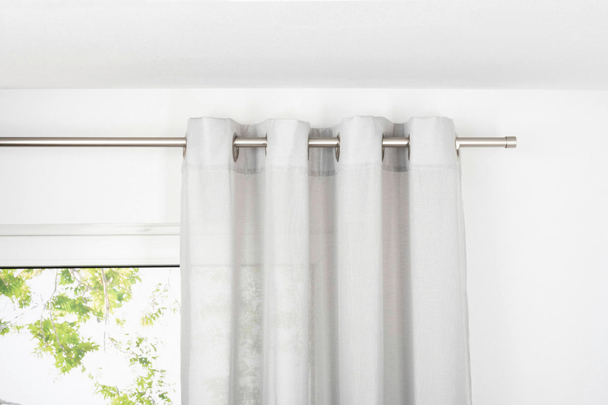 Ösenvorhang 2er Pack Breeze grau B/L: ca. 135x245 cm Breeze - grau (135,00/245,00cm)
