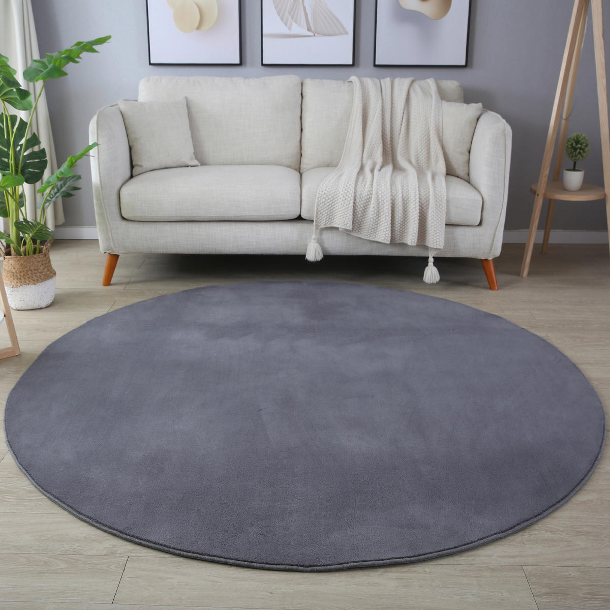 Ayyildiz Teppich SKY grau B/L: ca. 120x120 cm SKY - grau (120,00/120,00cm) - Ayyildiz