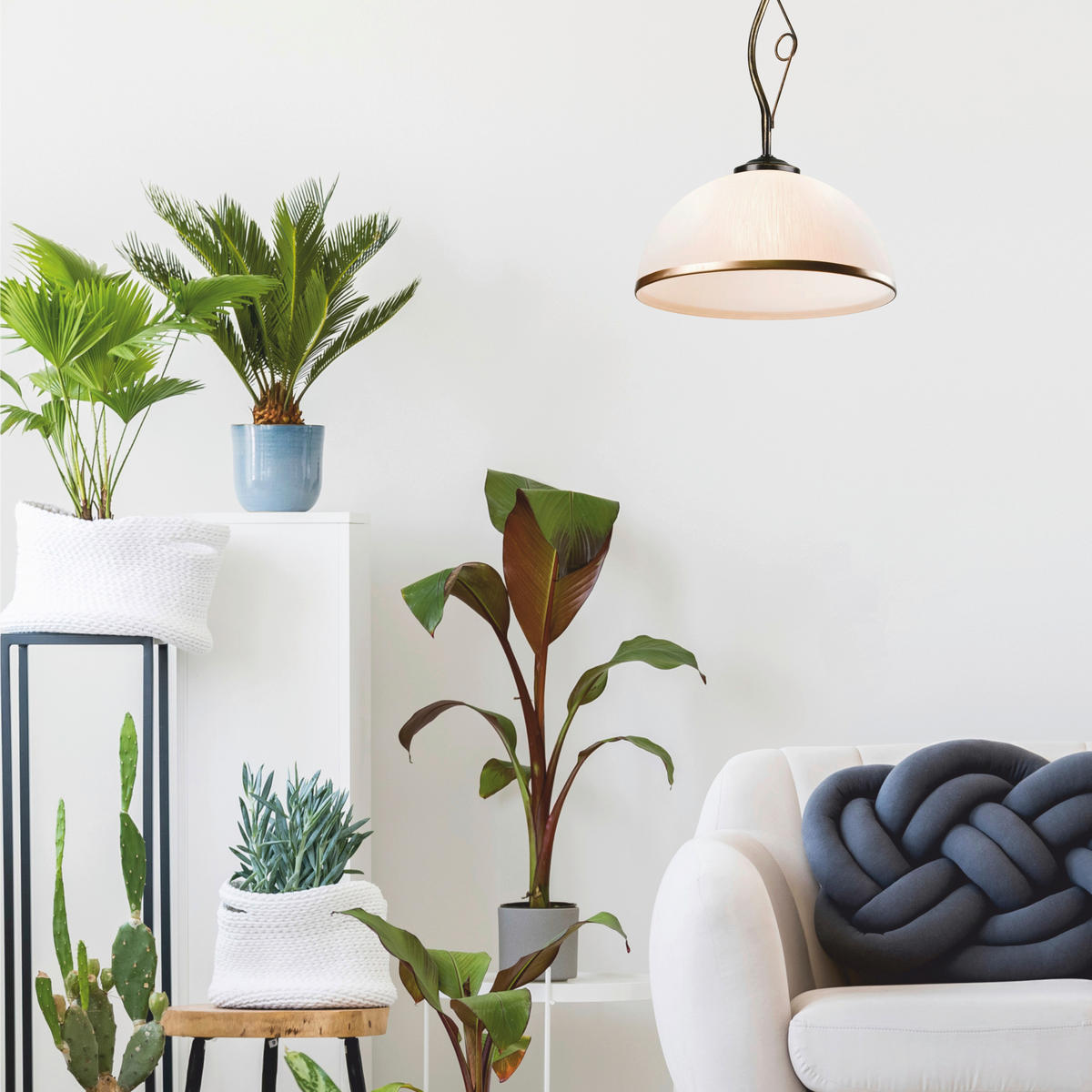 Lamkur Deckenleuchte schwarz Glas Stahl B/H/L: ca. 32,5x45x32,5 cm E27 1 Brennstellen RETRO - schwarz (32,50/32,50/45,00cm) - Lamkur