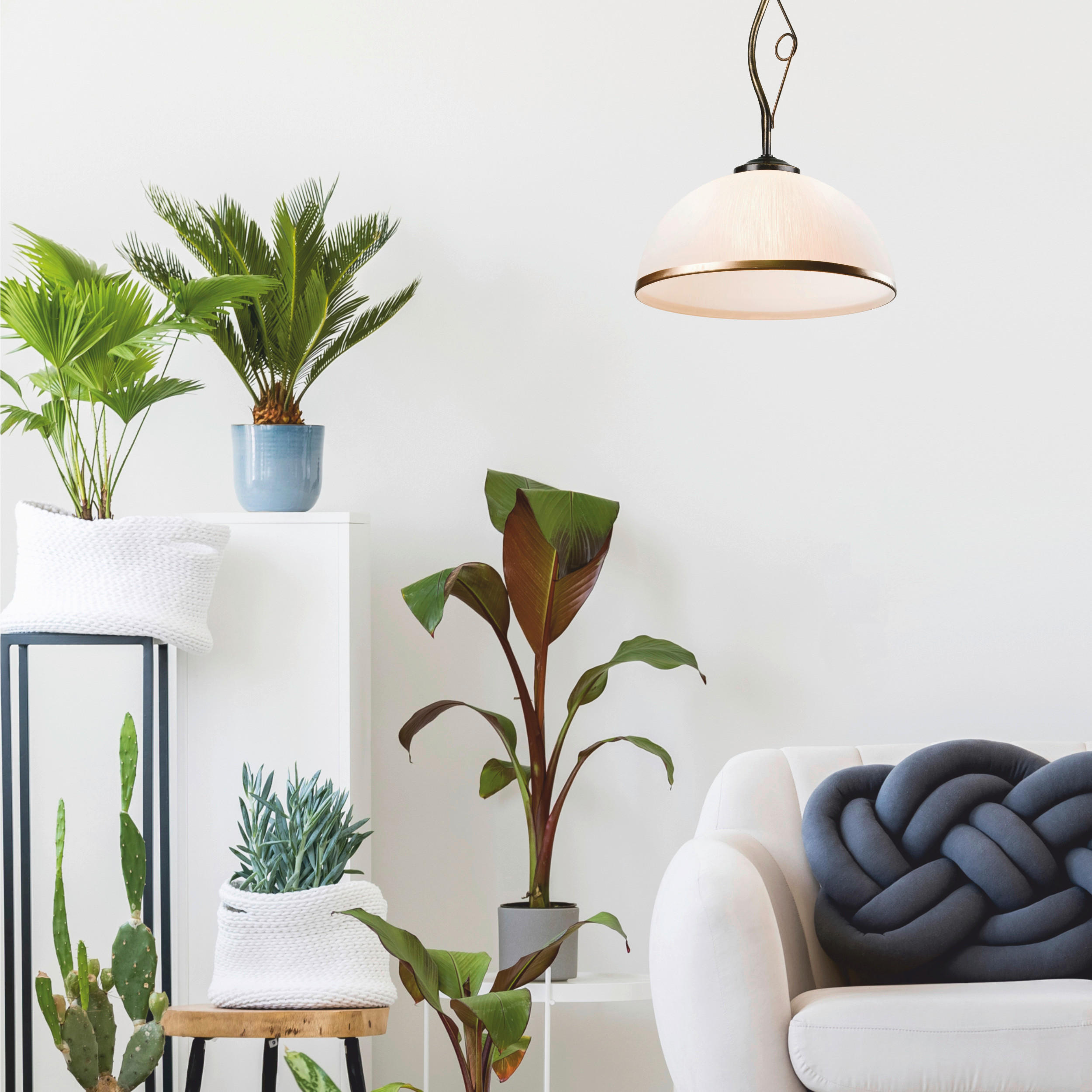 Thumbnail - Lamkur Deckenleuchte schwarz Glas Stahl B/H/L: ca. 32,5x45x32,5 cm E27 1 Brennstellen