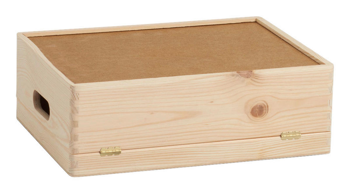Zeller Allzweckkiste natur Kiefer B/H/L: ca. 40x14x30 cm Allzweckkiste_mit_Deckel - natur (30,00/40,00/14,00cm) - Zeller