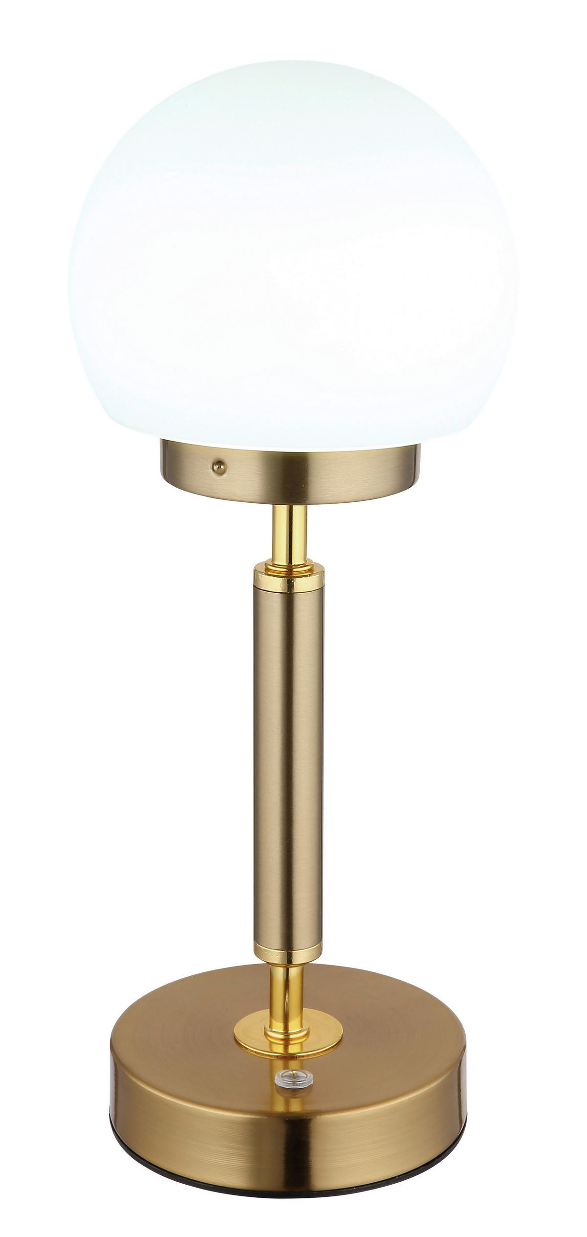 GLOBO LED-Tischleuchte Opal messing Glas Metall H/D: ca. 28,5x11,5 cm 1 Brennstellen HAKU - messing/Opal (11,50/28,50cm) - GLOBO