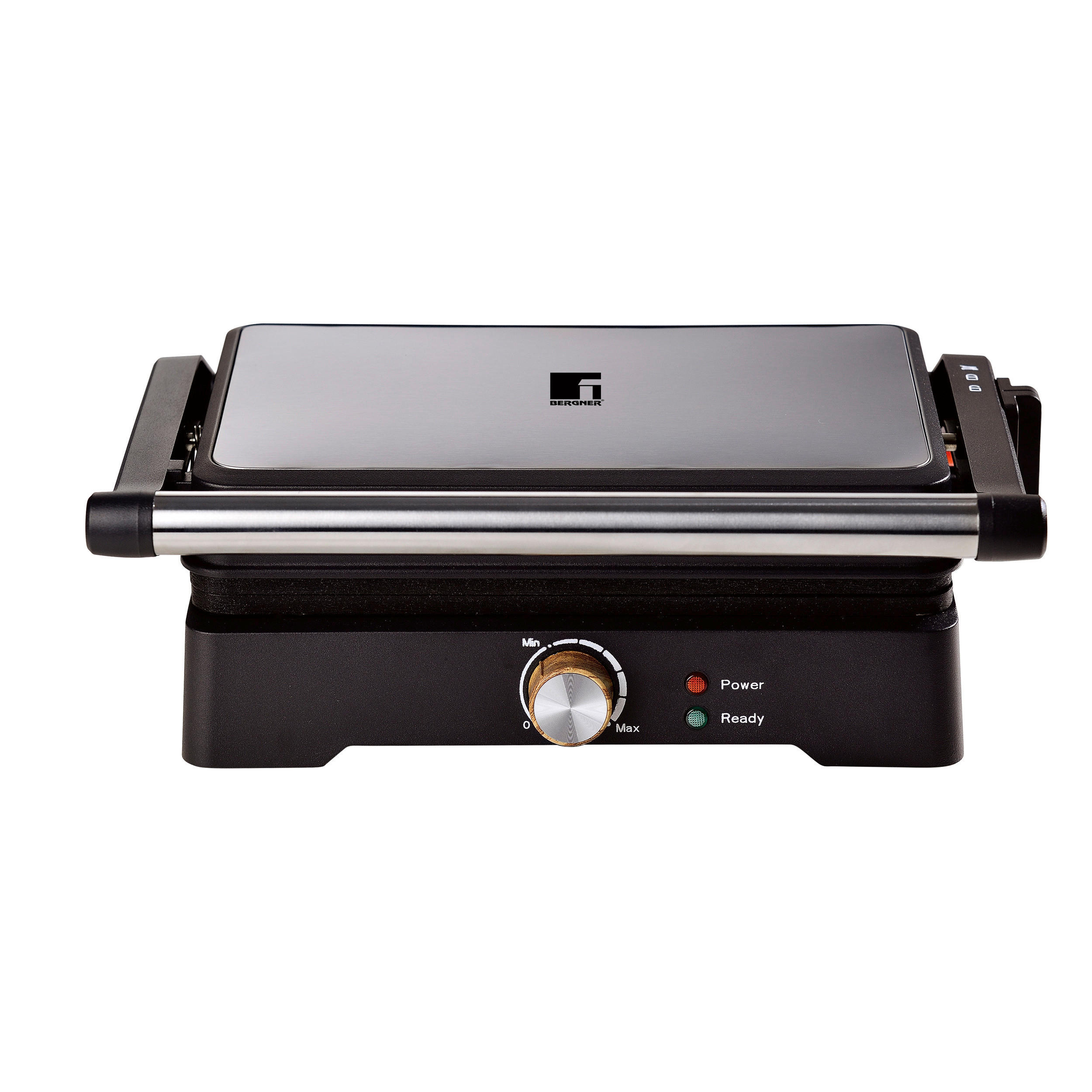 BERGNER Kontaktgrill silber Aluminium B/H/L: ca. 15,5x32x36,5 cm OLIVAR - schwarz/silber (36,50/15,50/32,00cm) - BERGNER