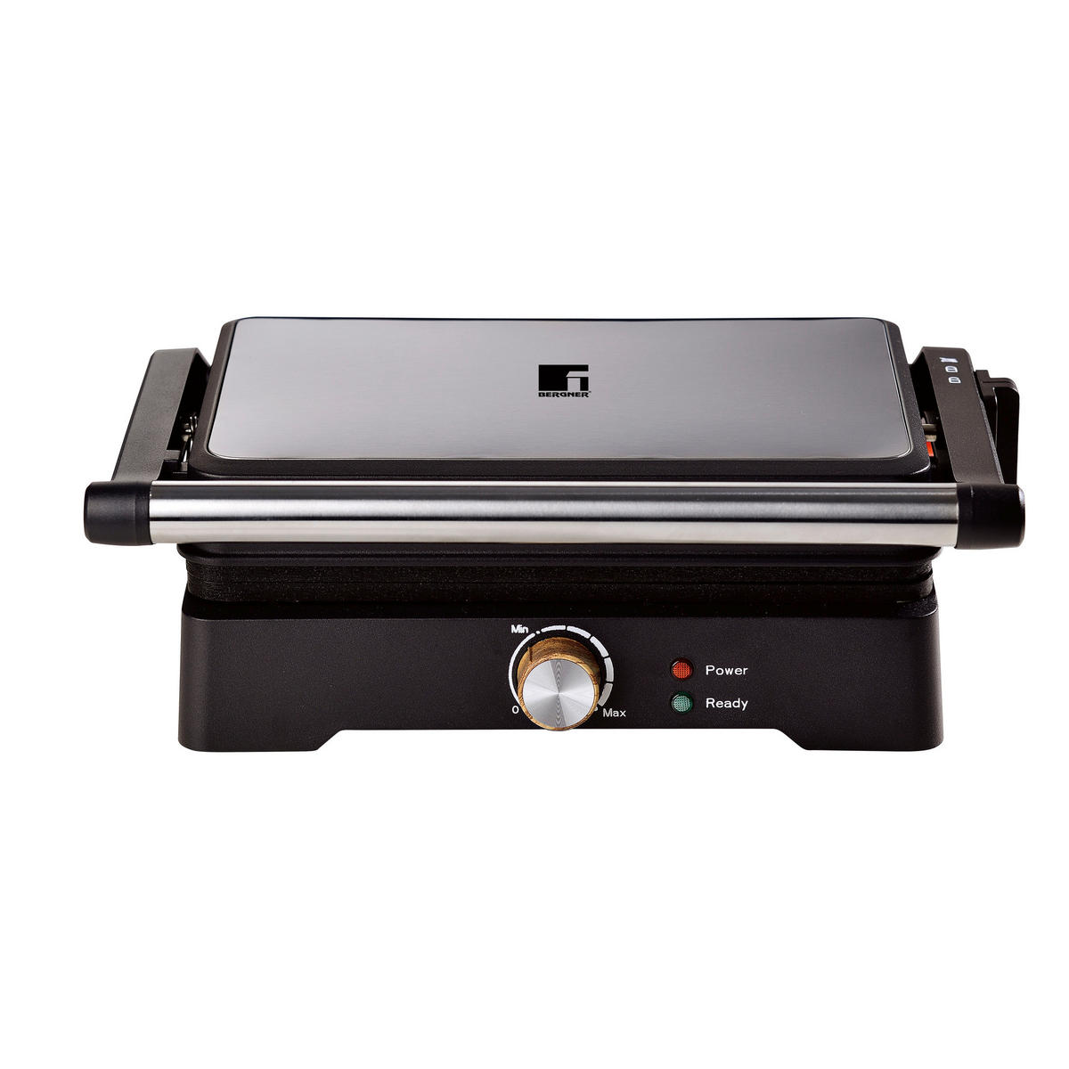 BERGNER Kontaktgrill silber Aluminium B/H/L: ca. 15,5x32x36,5 cm OLIVAR - schwarz/silber (36,50/15,50/32,00cm) - BERGNER