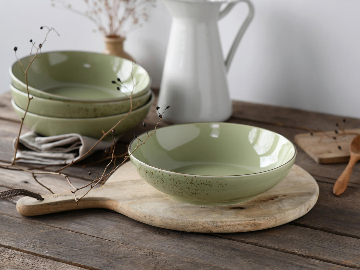 CreaTable Schüssel-Set Nature Collection Green grün Steinzeug Nature Collection Green - grün - CreaTable
