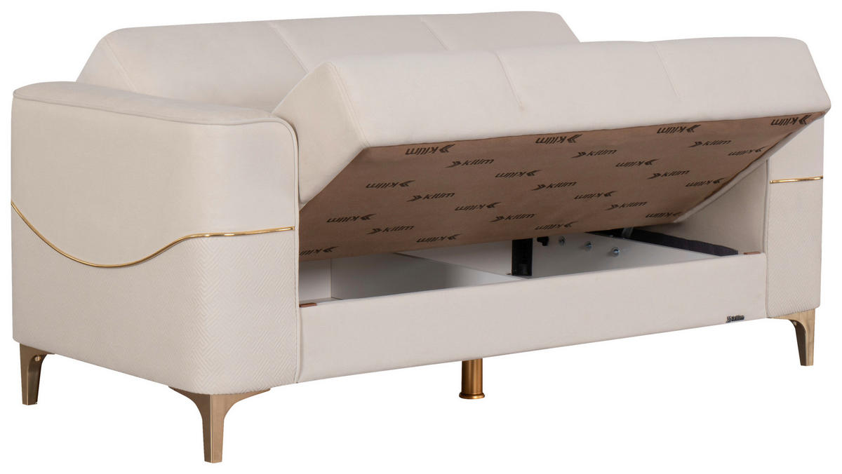 Sofa 3-2-1 Salda beige Microfaser Salda - gold/beige