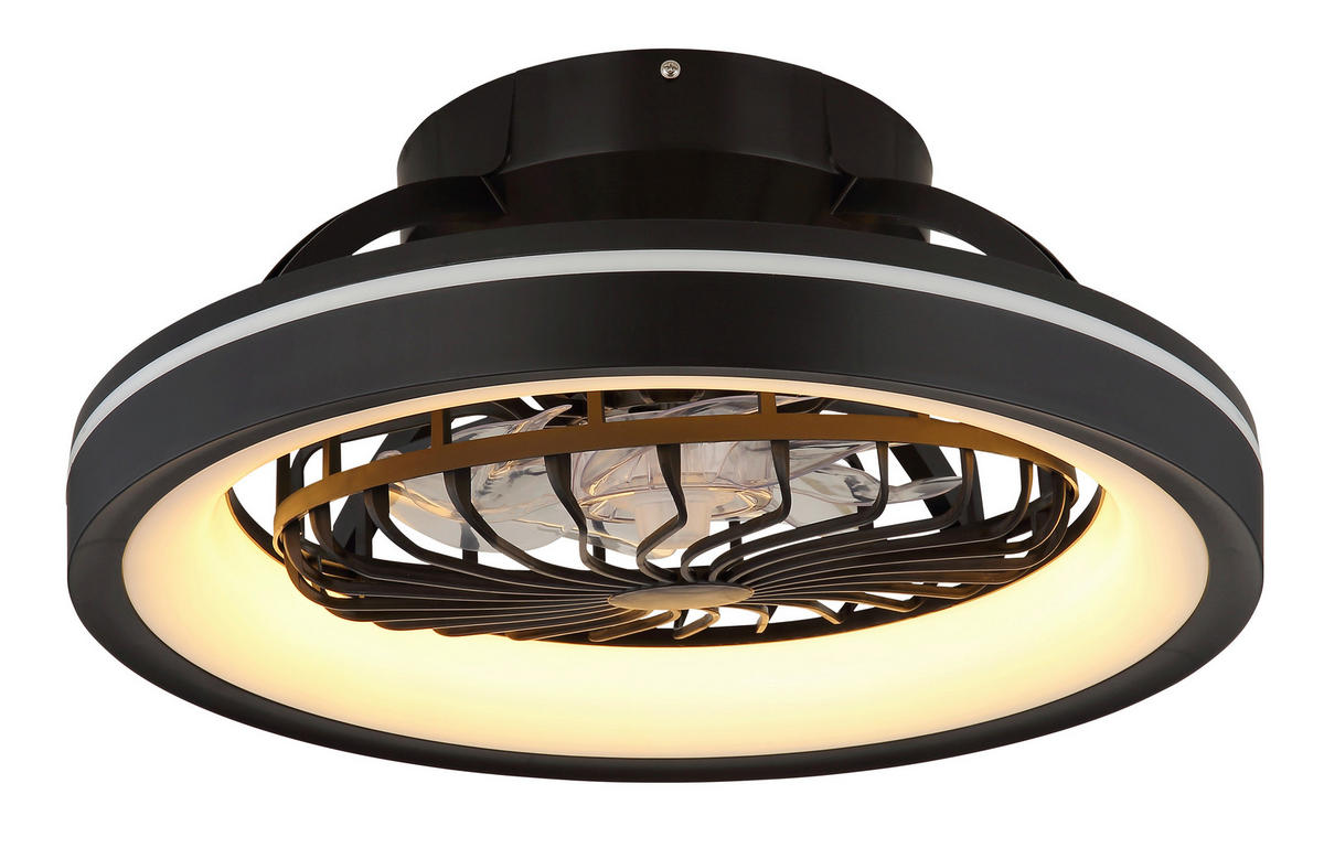 GLOBO LED-Deckenventilator DEANNE 3665 Opal schwarz H/D: ca. 20x48 cm max. 40 W DEANNE - schwarz/Opal (48,00/20,00cm) - GLOBO