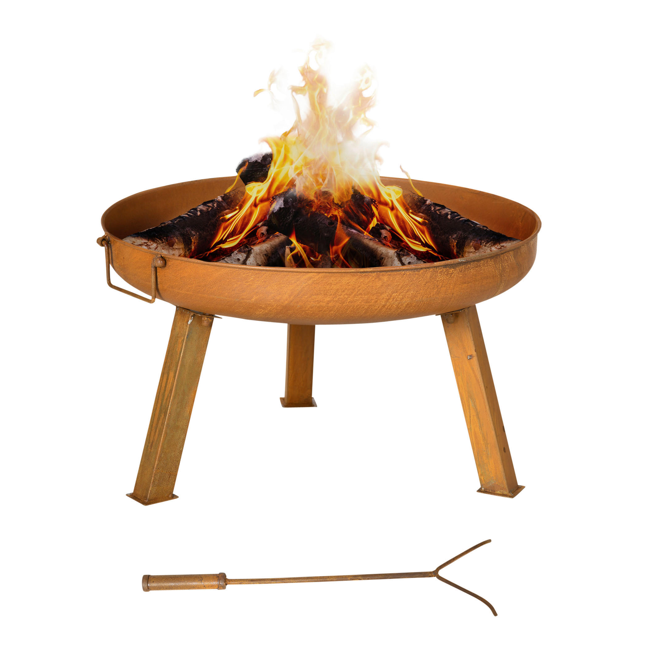 Outsunny Feuerschale B/H/L: ca. 60x36x71 cm Feuerschale - braun (71,00/60,00/36,00cm) - Outsunny