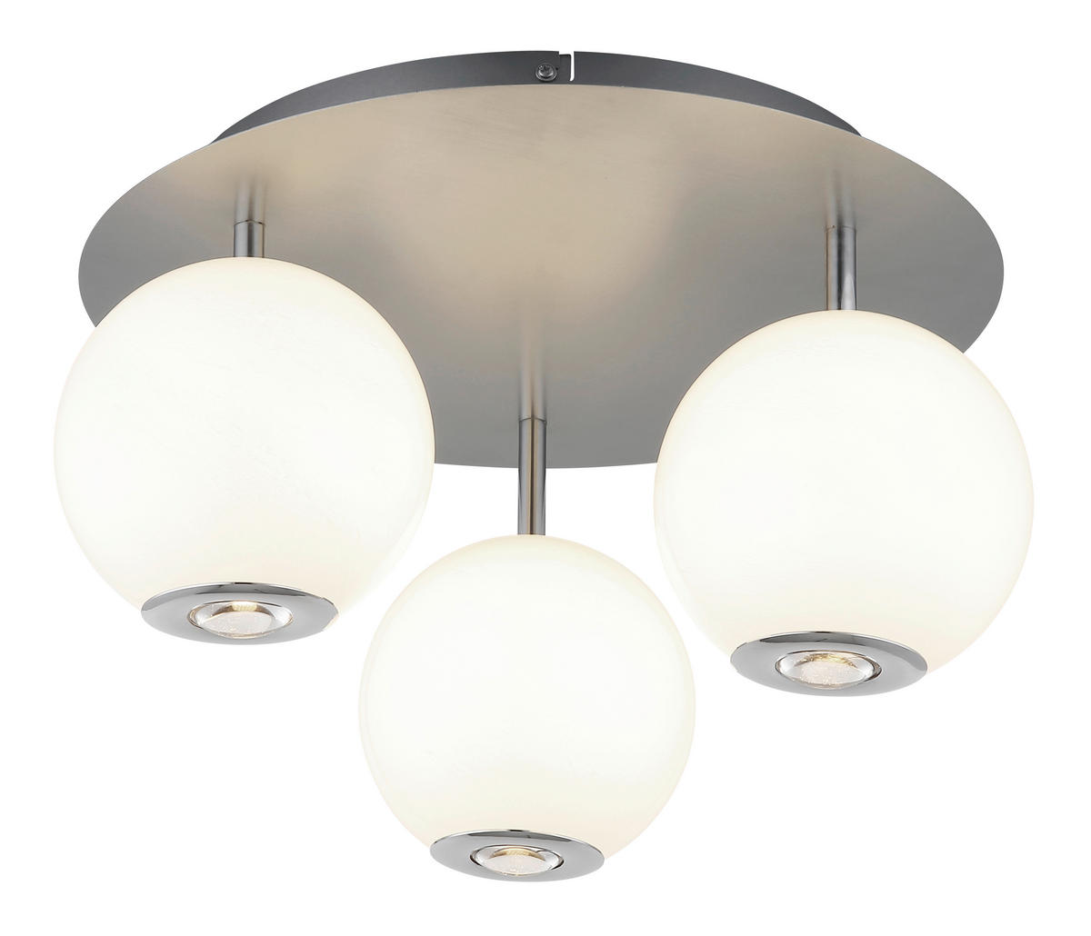GLOBO Deckenleuchte grau Opal Glas Metall H/D: ca. 25x42 cm 1 Brennstellen Simmons - Opal/grau (42,00/25,00cm) - GLOBO